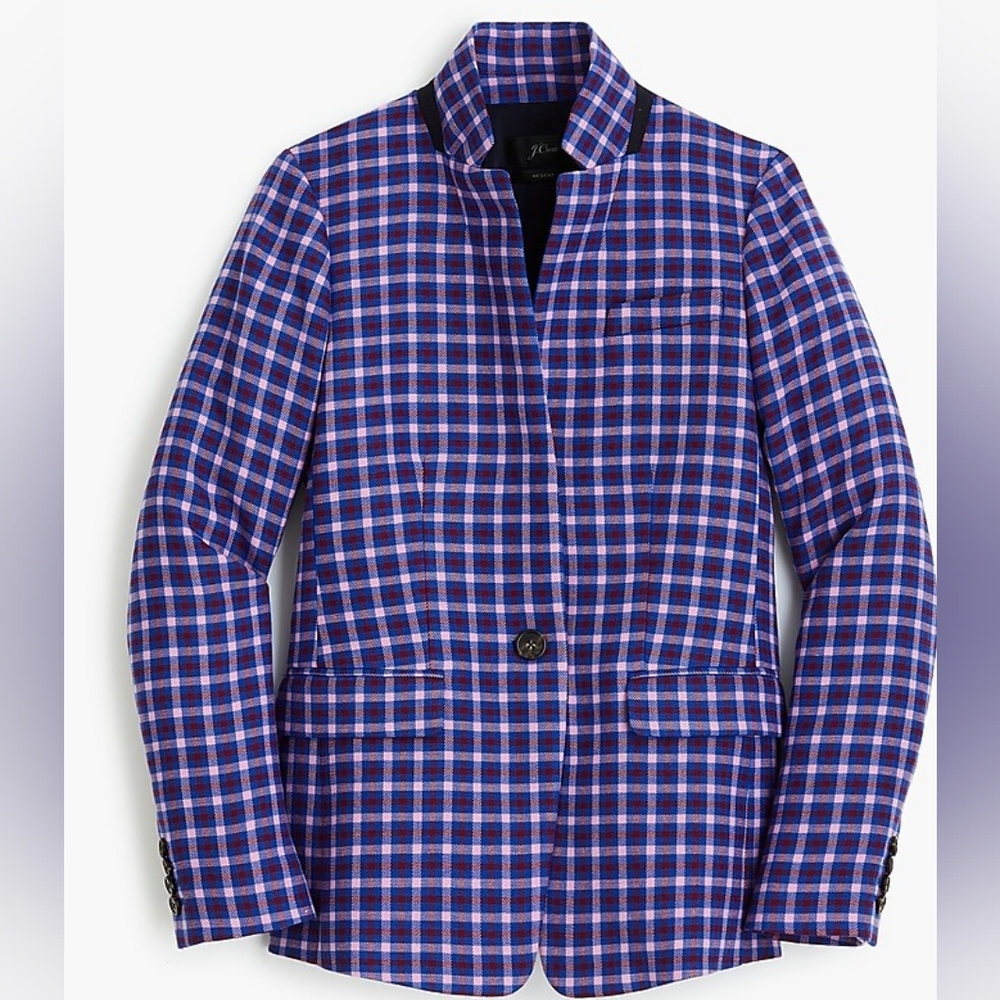 J.Crew Regent Plaid Blazer, Purple, Women's Size 2 (NWT)